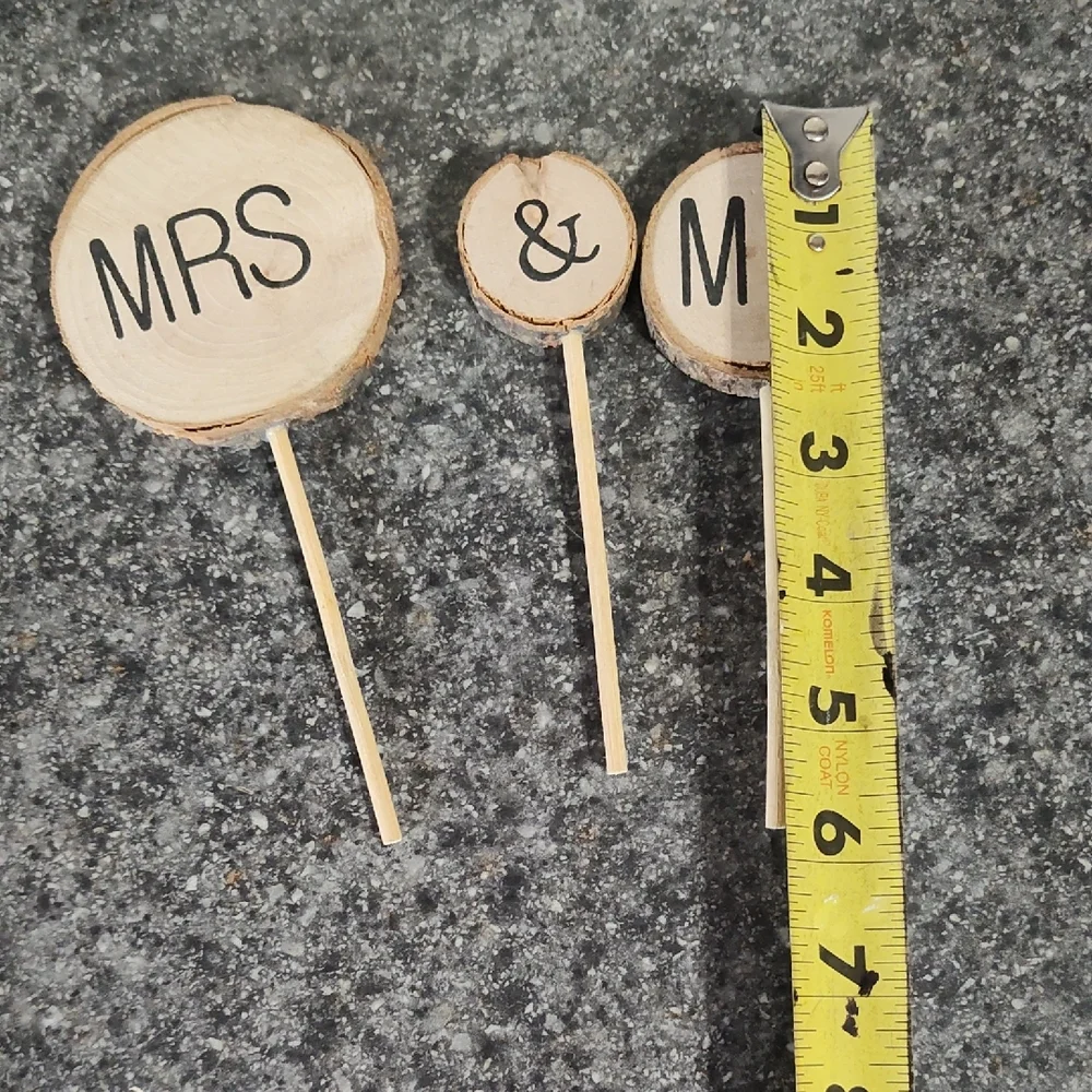 Charming Rustic Cake Toppers - MRS & MR